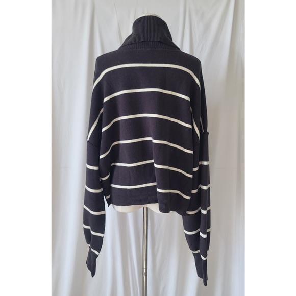 Free People Paulie Sweater Smoked Pearl Turtleneck Sweater Medium - Picture 5 of 6